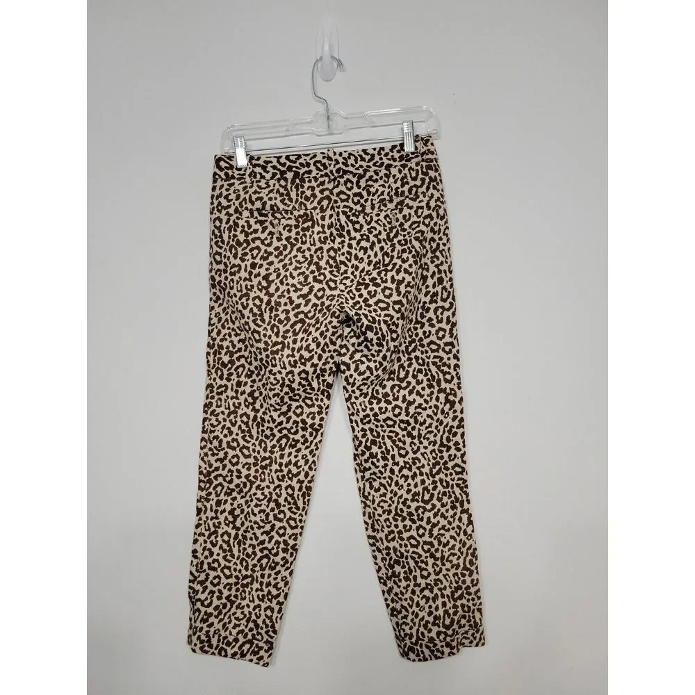 J Crew Women's Pants Size‎ 00 Leopard Print Capri